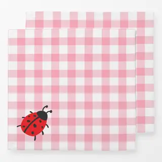 Servietten Karo Marienkäfer Rosa