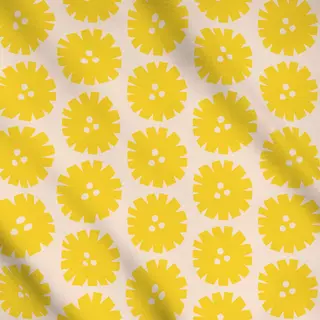 Meterware Circle Flowers Beige