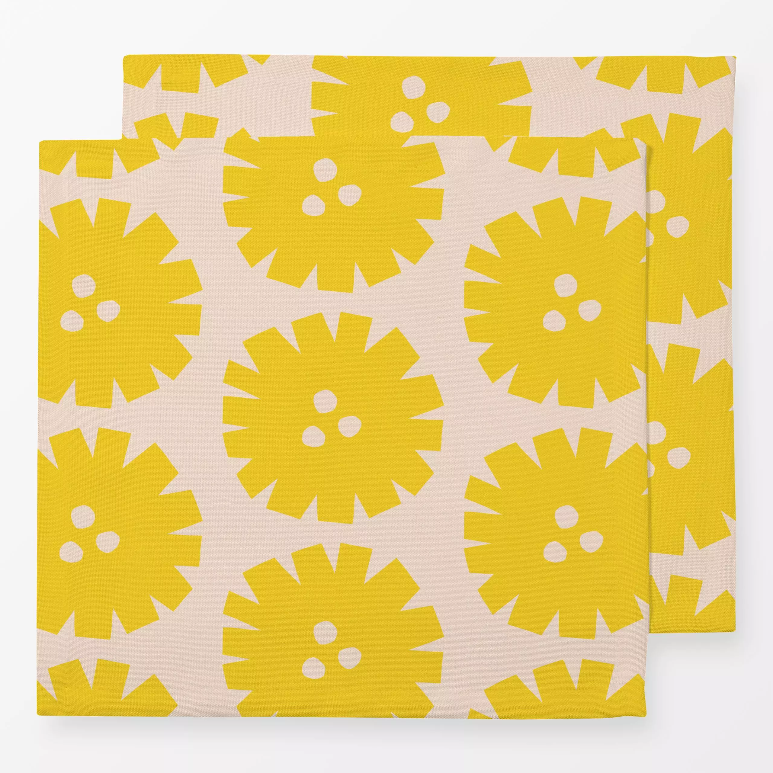 Servietten Circle Flowers Beige - Blumen & Florales, Symbole & Muster - von „Lisa Jasmin Bauer"; Blumen, Color, colorful, cu...