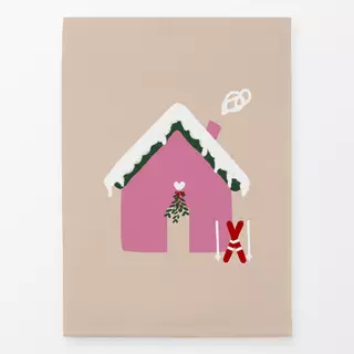 Geschirrtücher Berghütte Ski Pink Beige