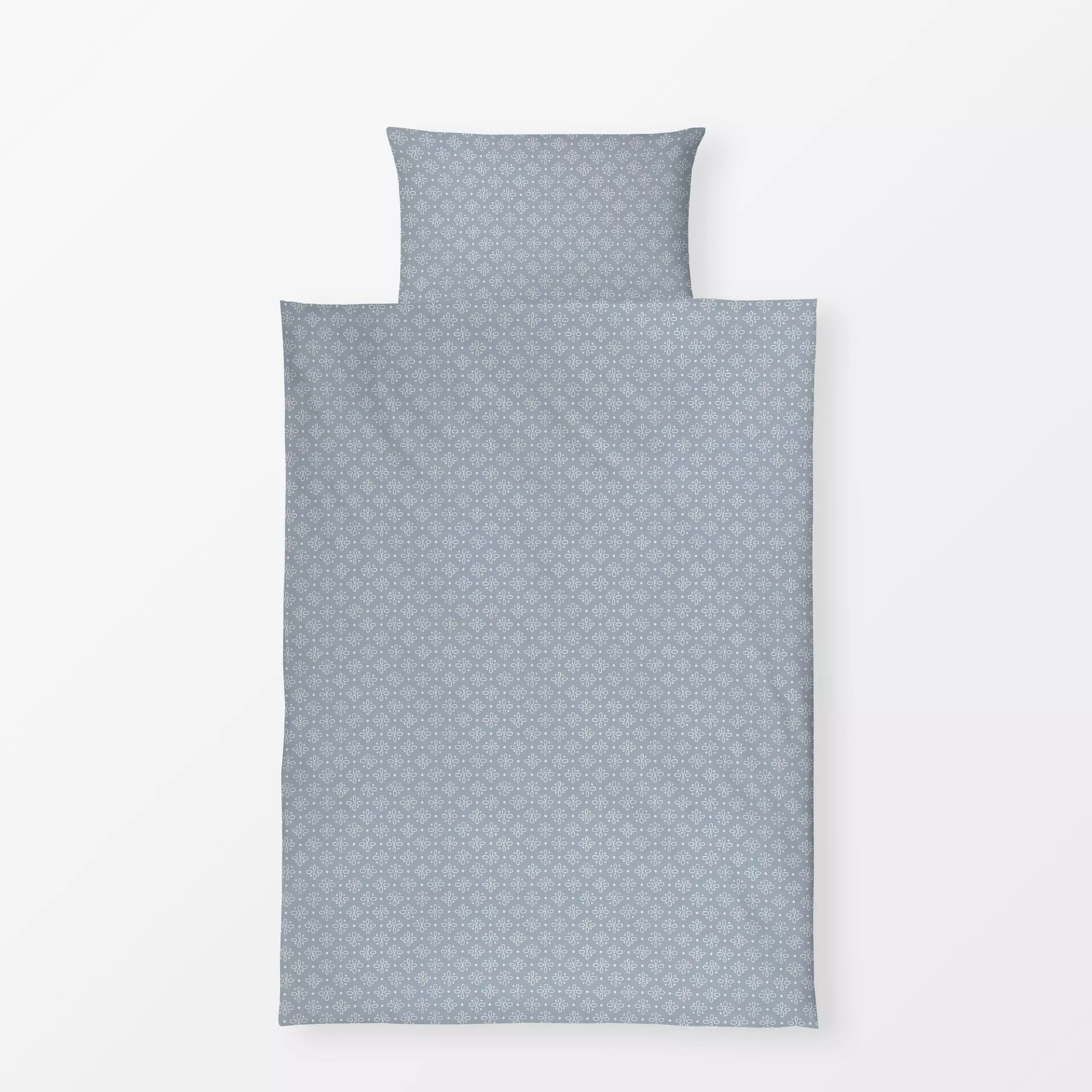 Bettwäsche Geo Blume blau grau - Symbole & Muster - von „Kathrin Woo"; Muster, Punkte, kleingemustert, Geometrisch, modern, ...
