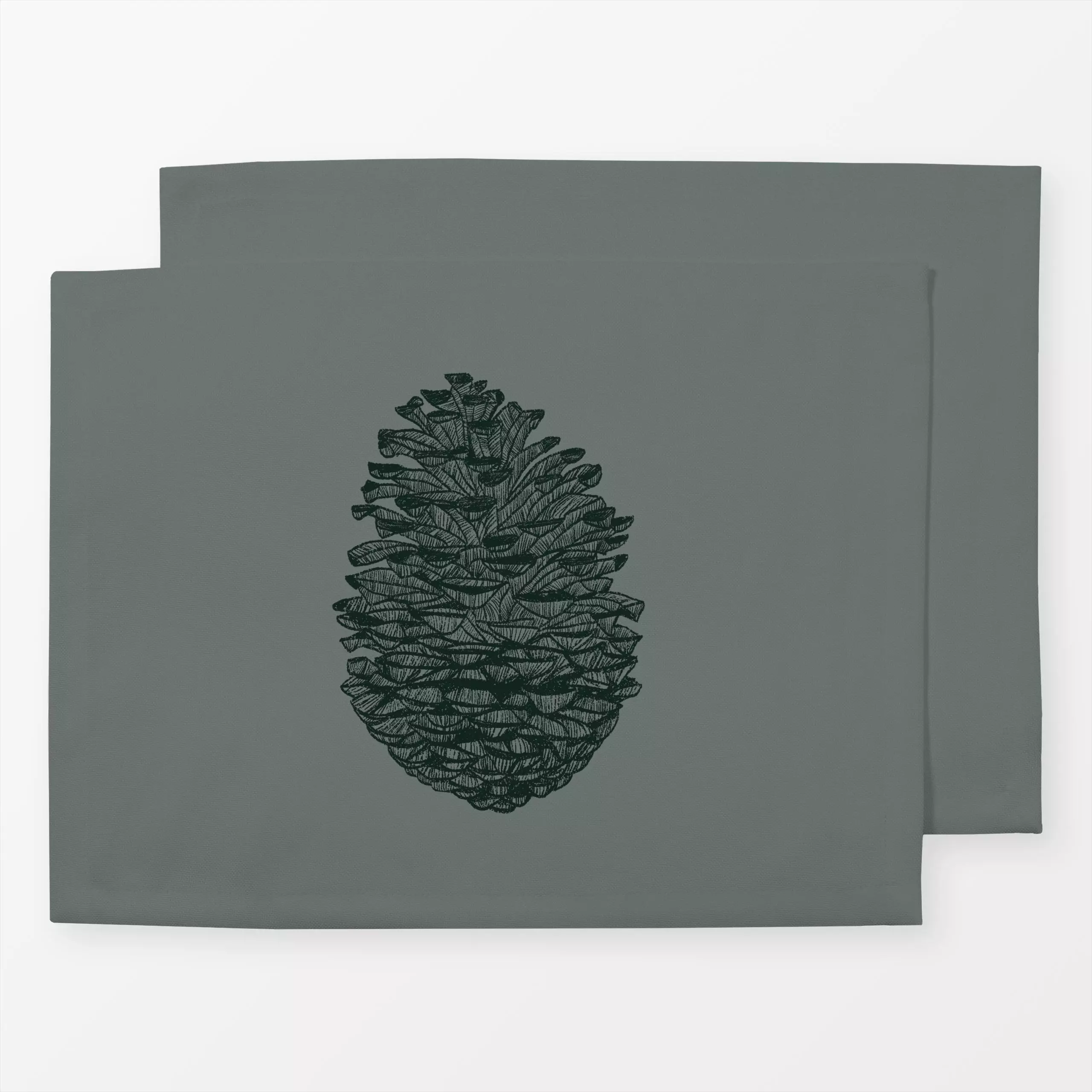 Tischset Grøn Fyrretræer - Weihnachten, Winter - von „textilwerk x hejmelig"; Tannenzapfen, Weihnachten, gruen, hejmelig, ro...