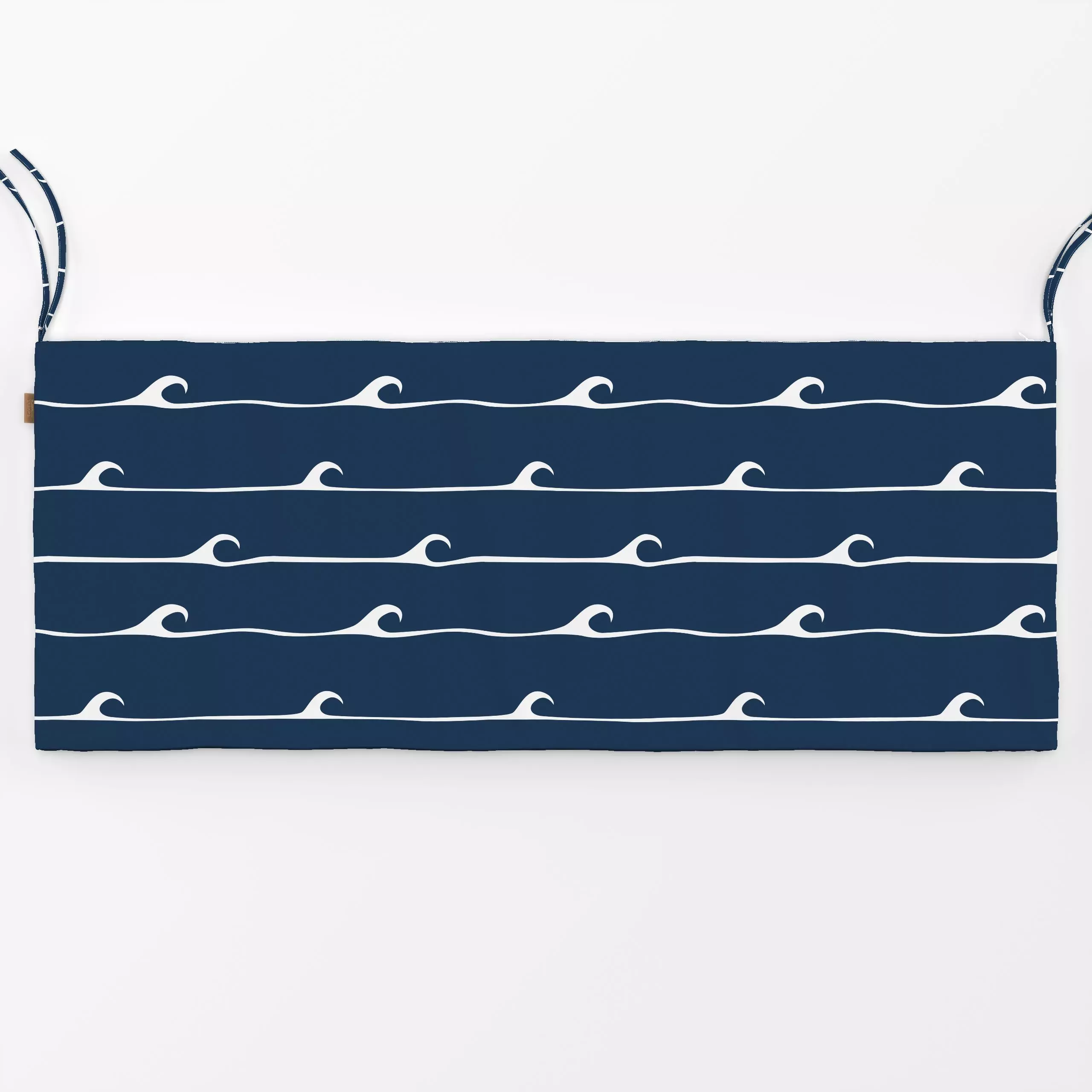 Bankauflage Wellen Dunkelblau - Sommer, Symbole & Muster - von „Katrin Graff"; minimal, Meer, Surfen, Schwimmen, modern, Som...