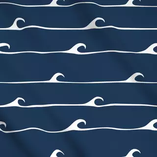 Meterware Wellen Dunkelblau