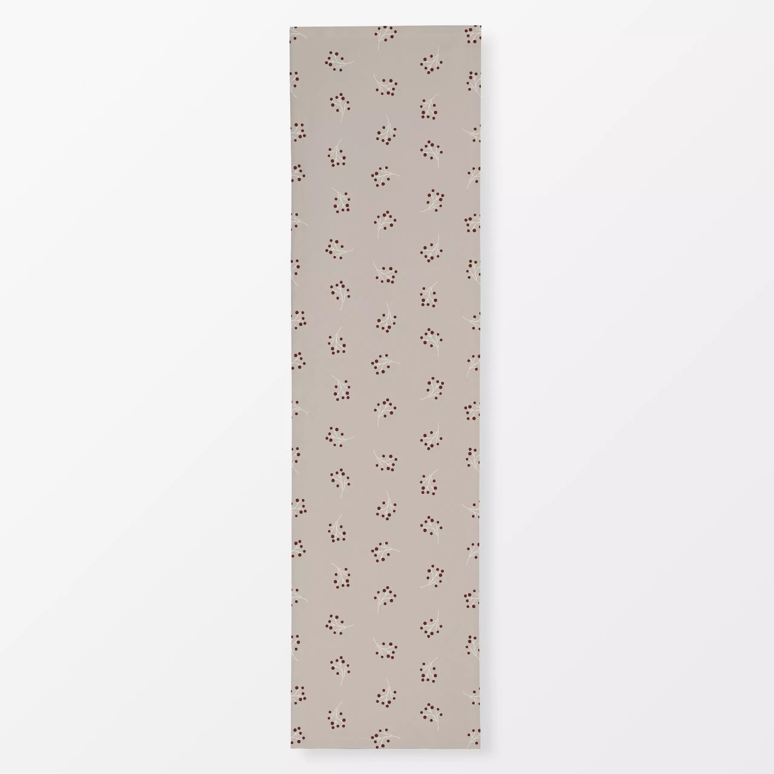 Tischläufer Winter Berries cream - Blumen & Florales, Weihnachten, Winter - von „Karen Menzenbach"; Natur, Zweige, Beeren, W...