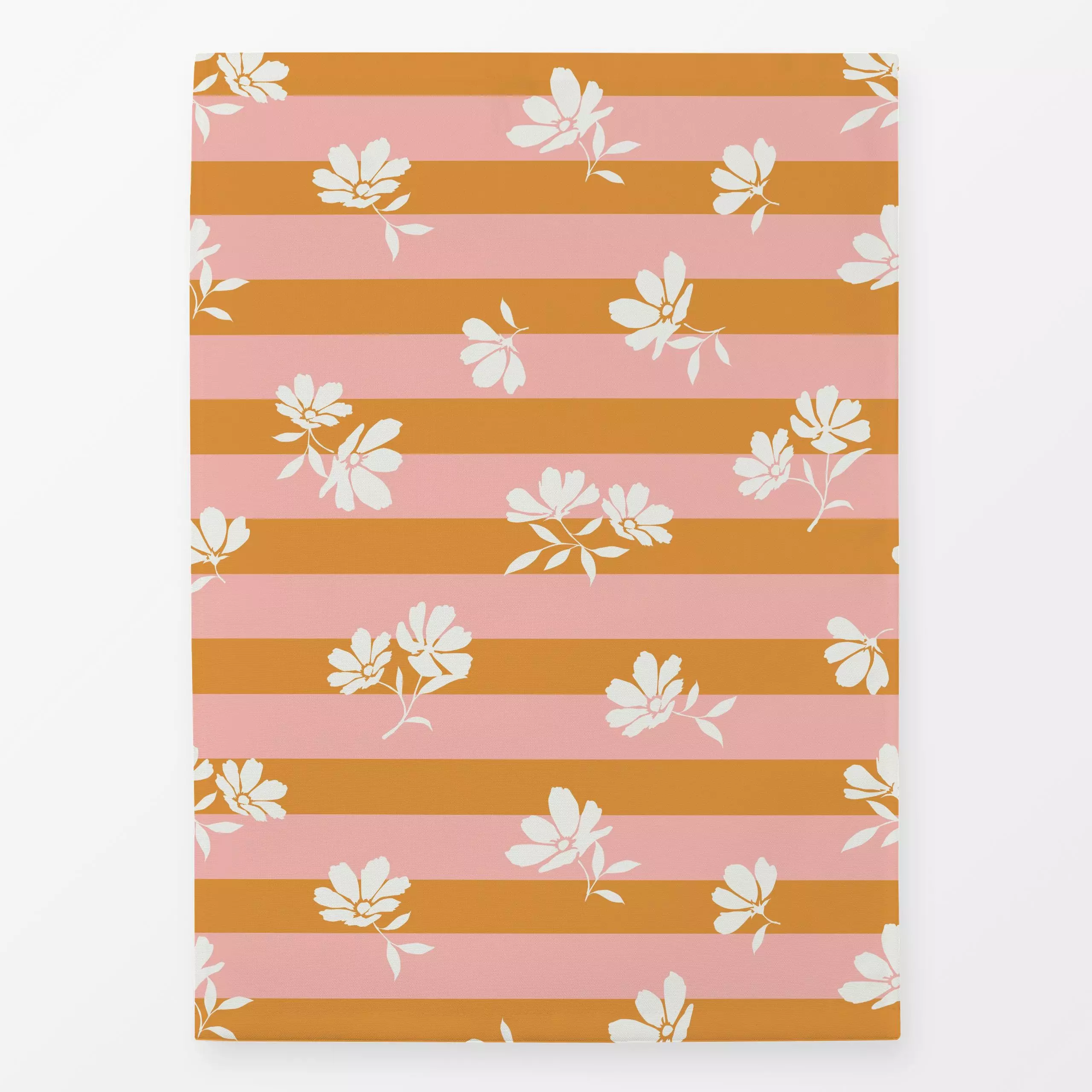 Geschirrtücher Blüten gestreift rosa orange - Sommer, Symbole & Muster, Pflanzen & Botanik - von „Katrin Graff"; modern, Cos...