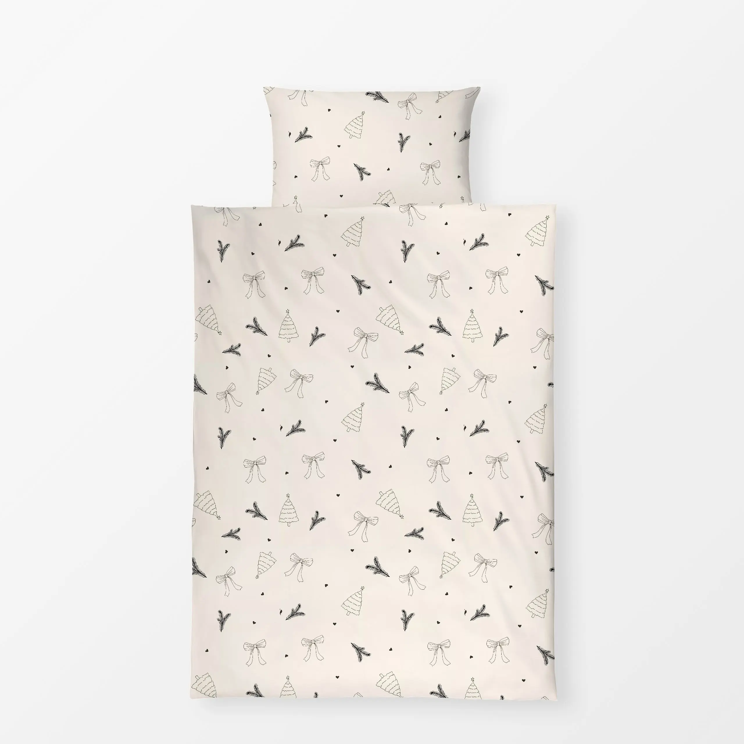 Bettwäsche Weihnachtsillustration - Weihnachten - von „Fjord Studio"; Illustration, Kinder, Herzen, Tannenbaum, Weihnachten,...