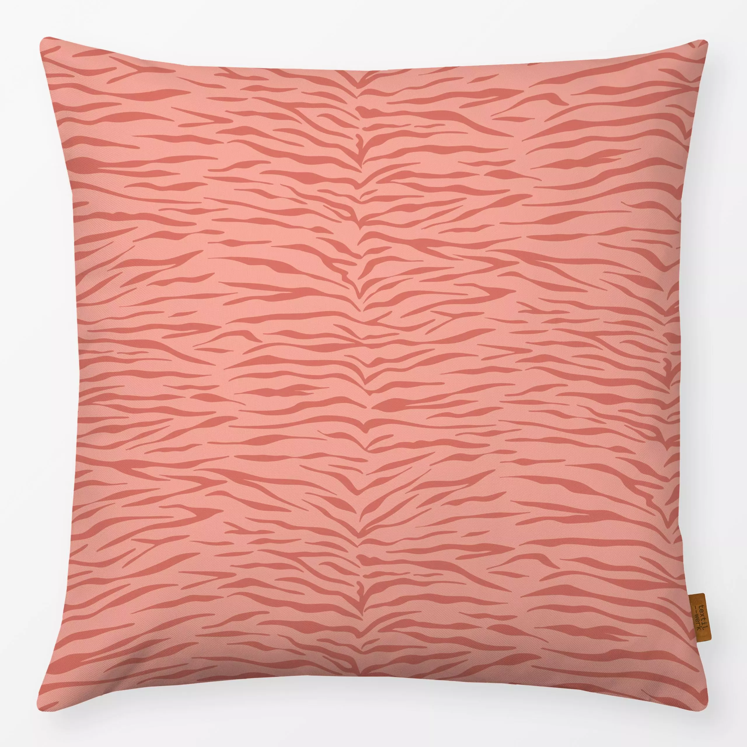 Kissen Tiger Pattern rosa - Sommer, Tiere, Symbole & Muster - von „Andrea Liesert"; boho, Tiger, Zebra, Jungle, pattern, saf...