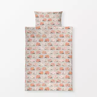 Bettwäsche Woodland Hedgehogs in coral