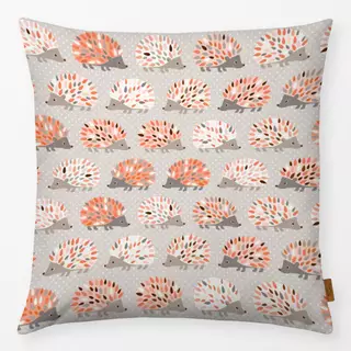 Kissen Woodland Hedgehogs in coral