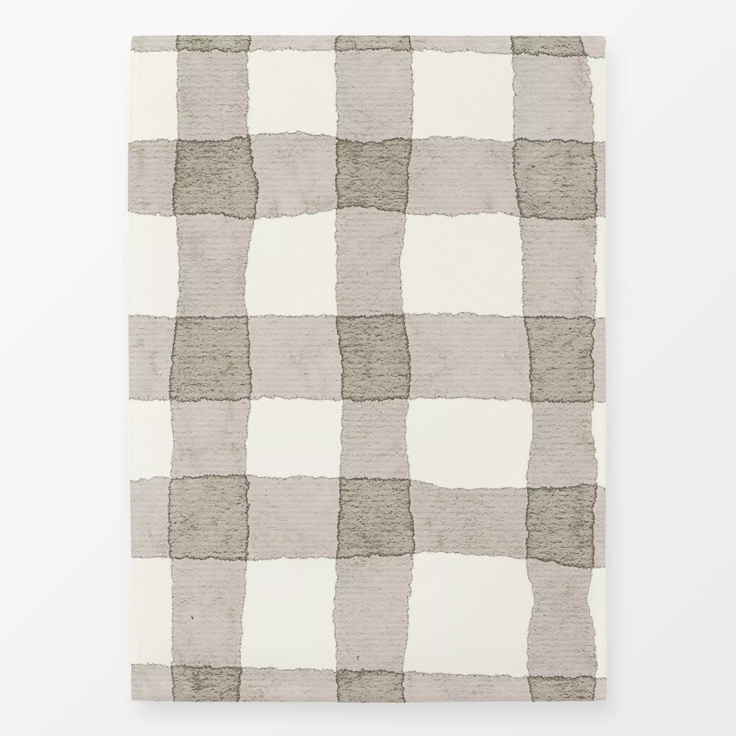 Geschirrtücher Hüttenzauber Karo Beige - Weihnachten - von „Monika Strigel"; Karo, shabby, landhaus, kariert, handgemalt, gi...