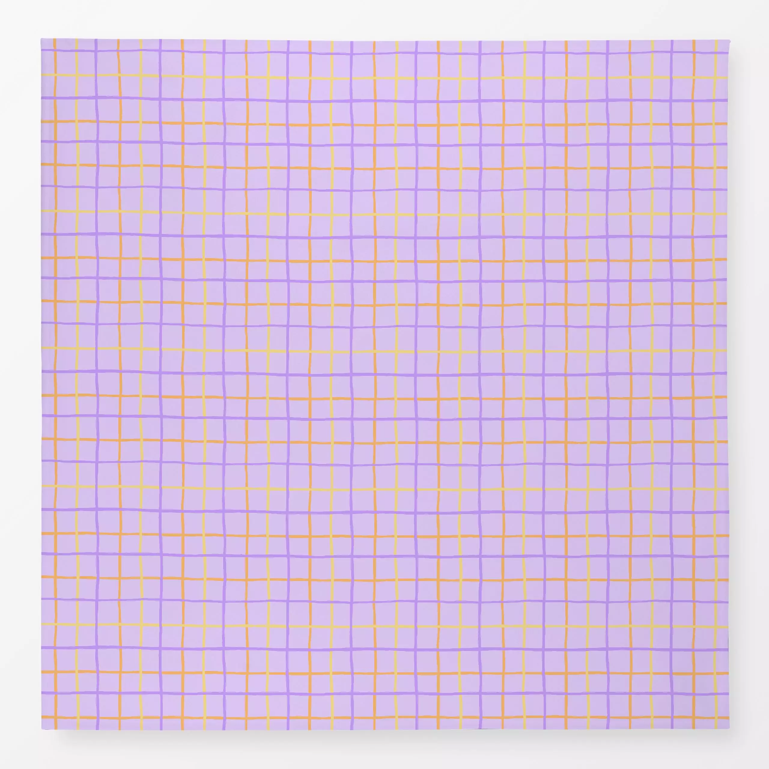 Tischdecke Karo Lila Orange - Symbole & Muster - von „Studio Kesse"; Linien, Streifen, Ostern, Karo, landhaus, lila, kariert...