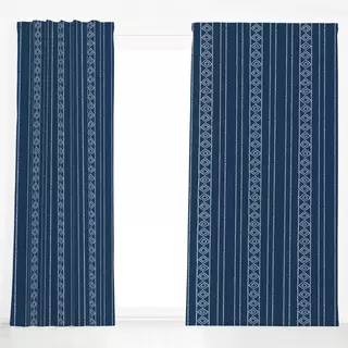 Dekovorhang Boho Raute Navy