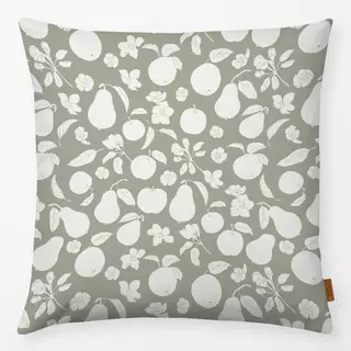 Kissen Äpfel und Birnen matt grün