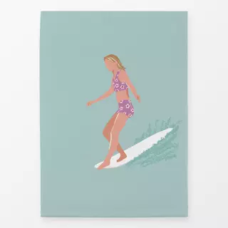 Geschirrtuch Longboard Surfer Girl türkis