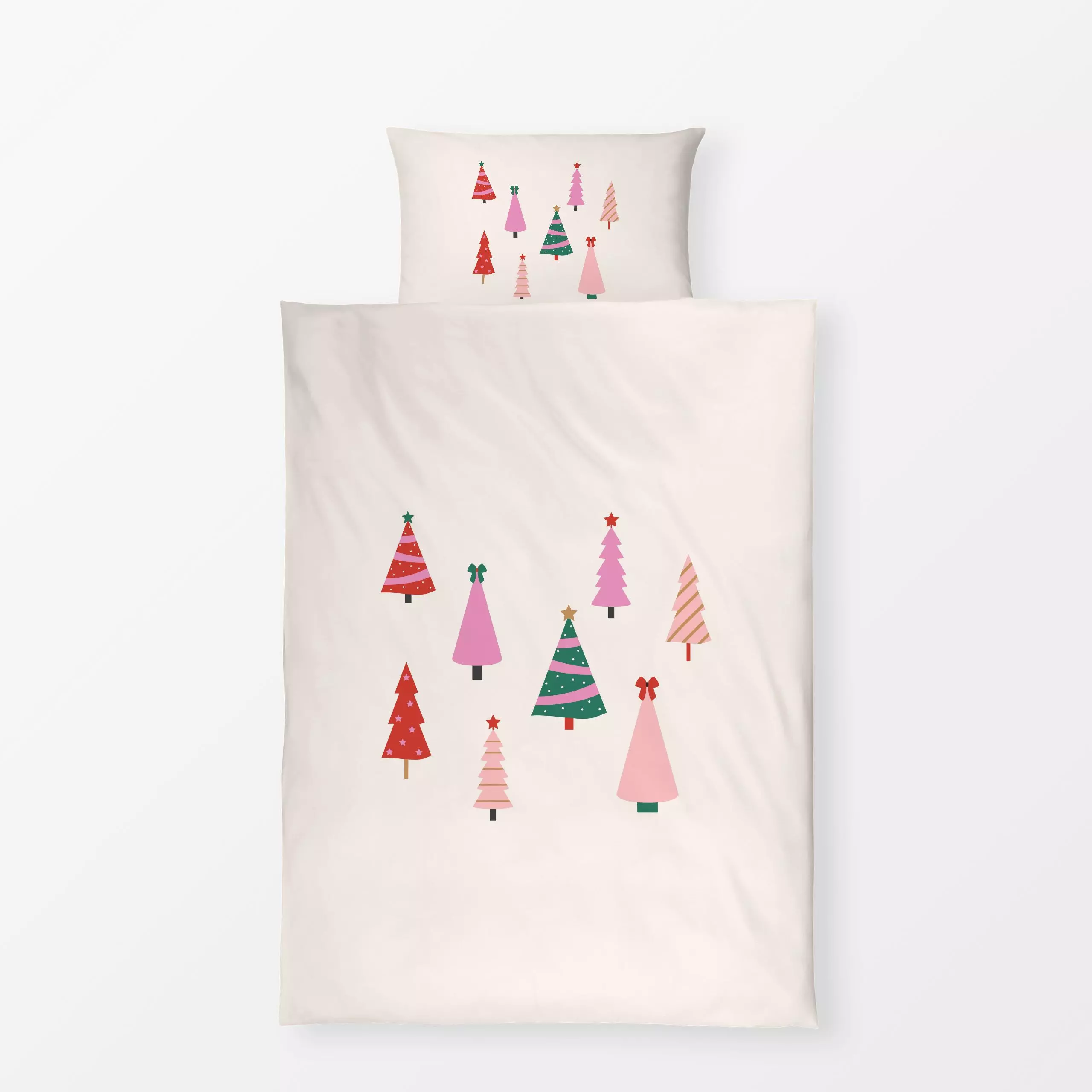 Bettwäsche Weihnachtswald bunt - Weihnachten, Anlässe - von „Jana Moßmann"; Merry Christmas, Weihnachtsbaum, Weihnachten, Ge...