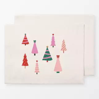 Tischset Weihnachtswald bunt