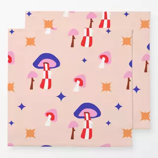 Servietten Mushrooms with Magic Pattern