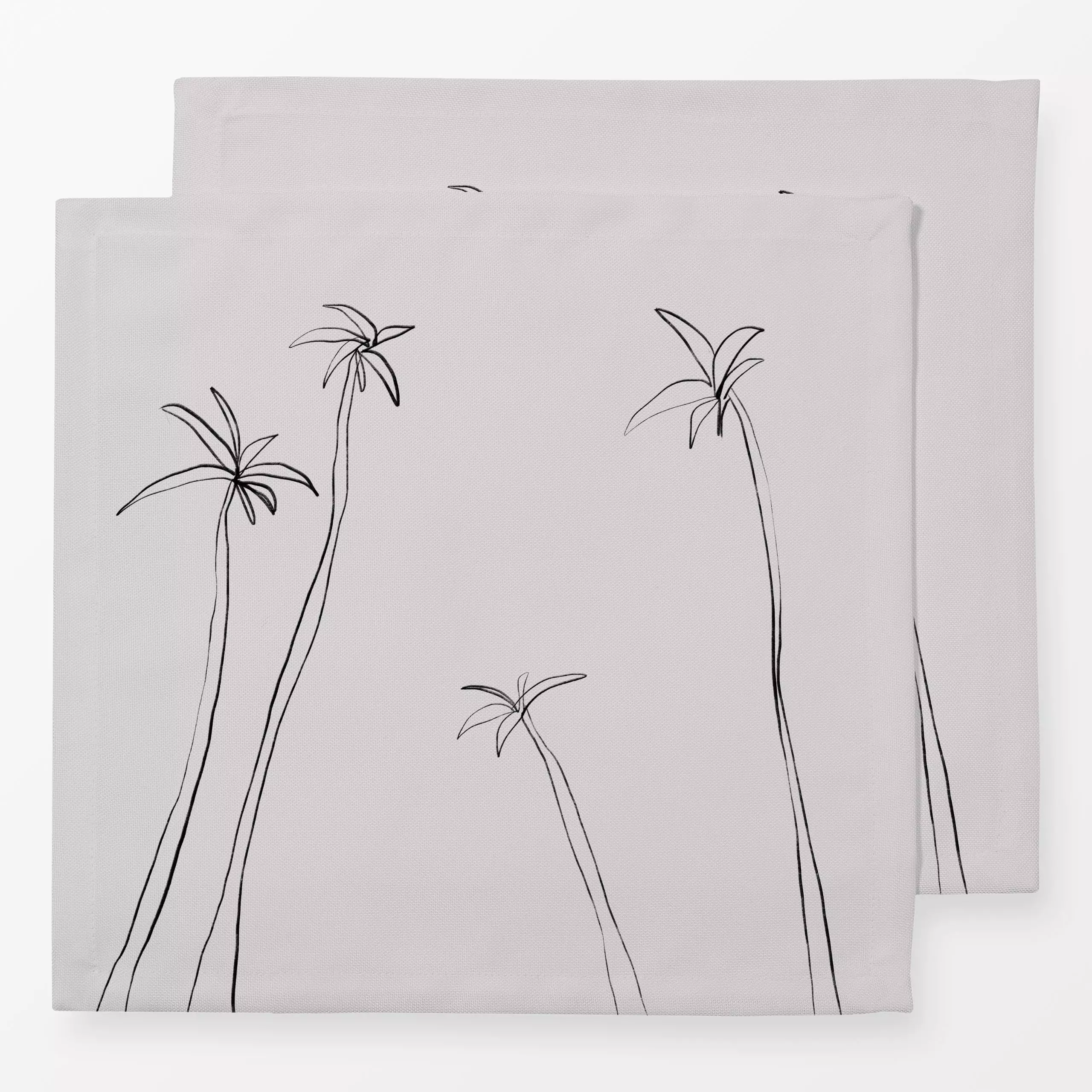 Servietten Palmen Grau - Sommer, Pflanzen & Botanik - von „Sophie Augustin Illustration"; Kissen, Palmen, Strand, Sommer