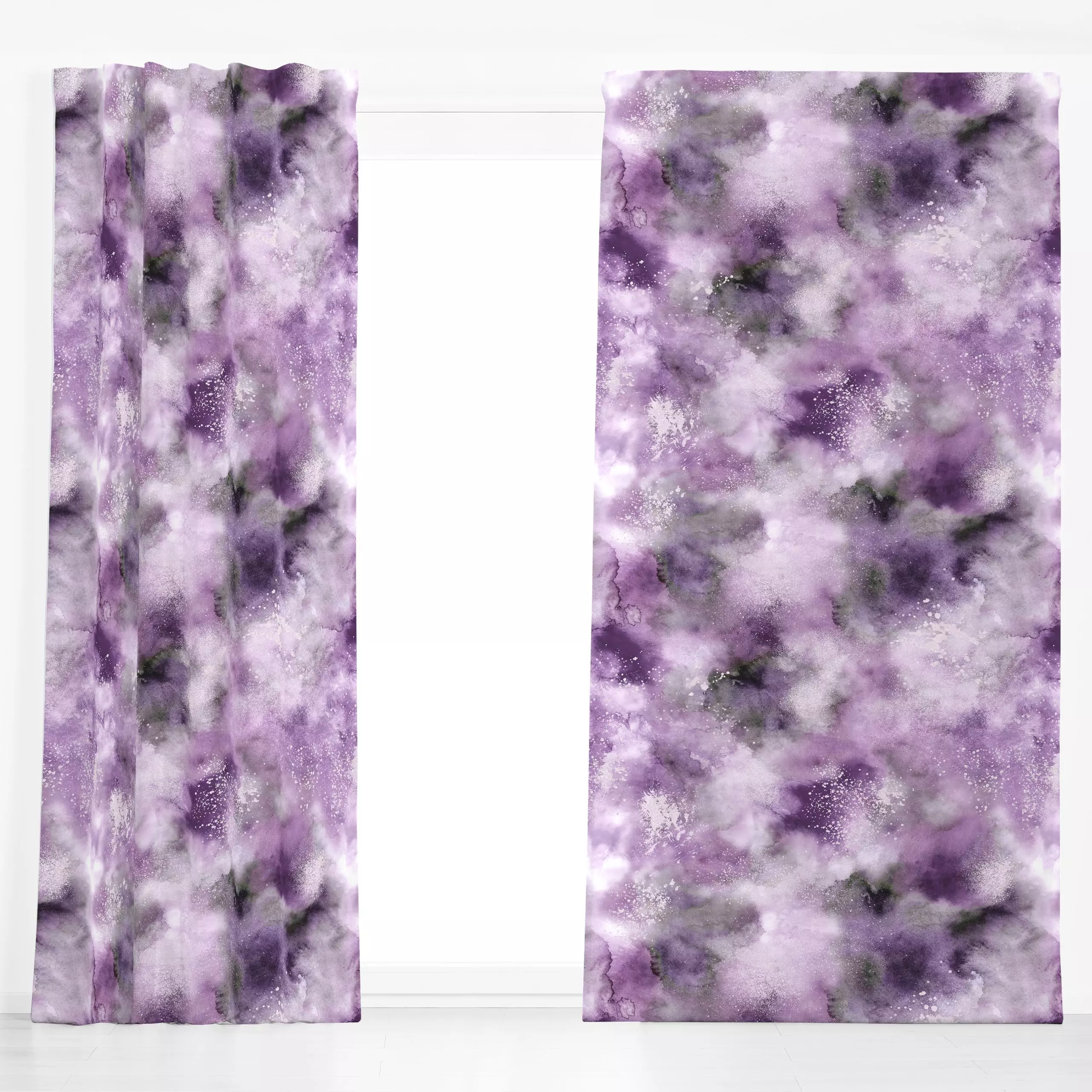 Dekovorhang Marble Watercolor Very Peri - Frühling, Winter, Symbole & Muster - von „Ninola Design "; Aquarell, Abstrakt, wat...