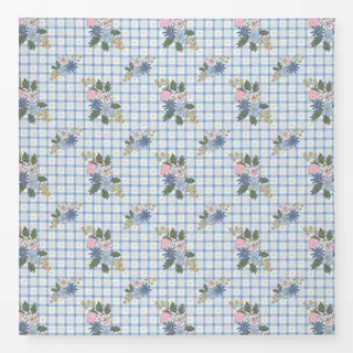 Tischdecke Blumen Picknick Karo Blau