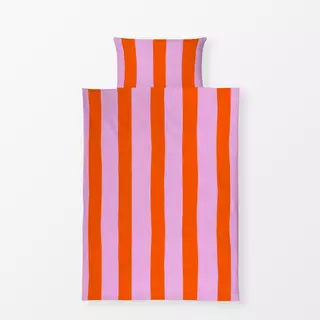 Bettwäsche Streifen rosa rot