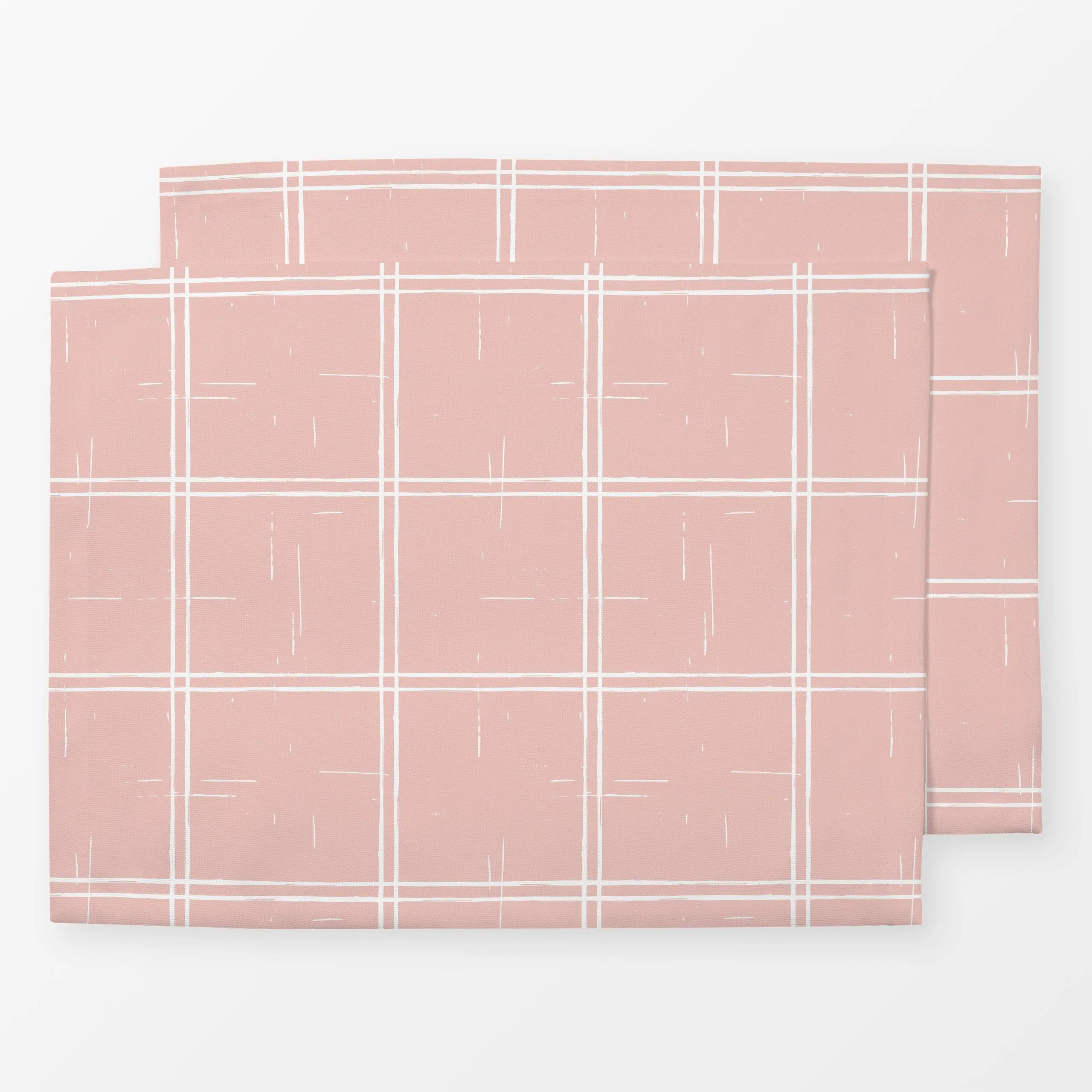 Tischset Cottagecore Check Blush - Symbole & Muster - von „Barlena"; altrosa, vintage, Karo, kariert, Landhausstil, cottagec...