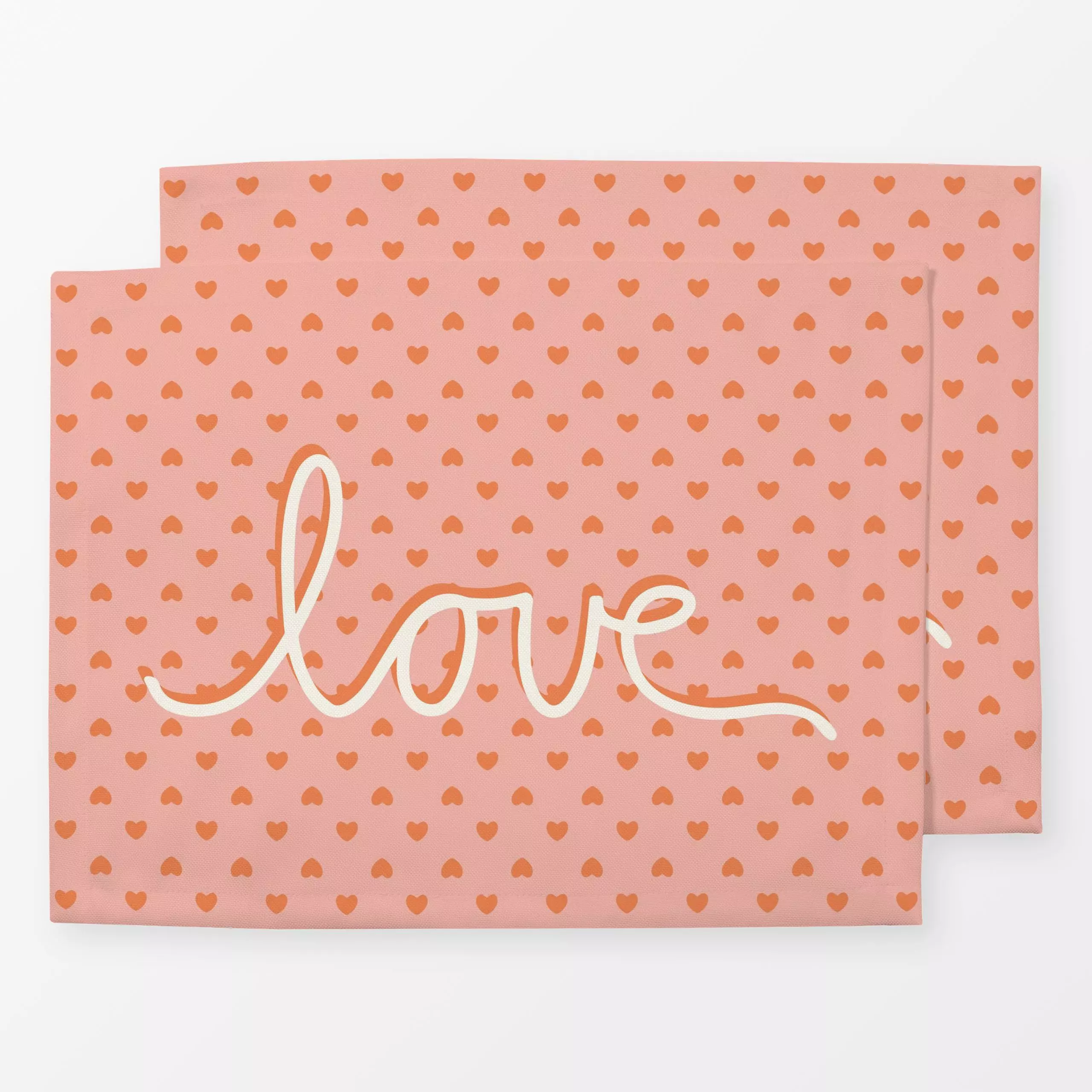 Tischset Love Valentinstag rosa rot, Spruch, von Kathrin Woo