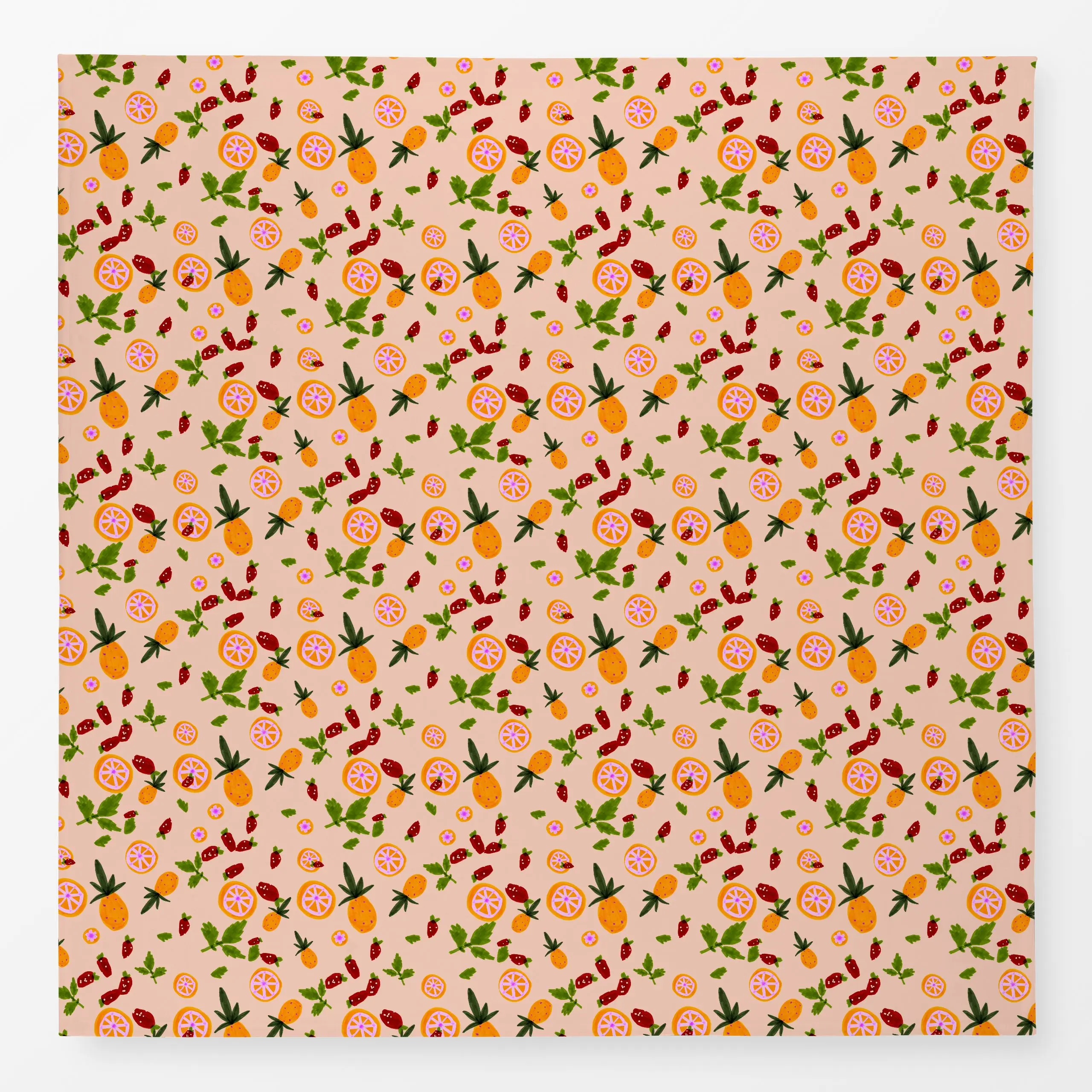 Tischdecke Cocktail Früchte Orange, Essen & Trinken, Früchte, Sommer, von Sophie Augustin Illustration