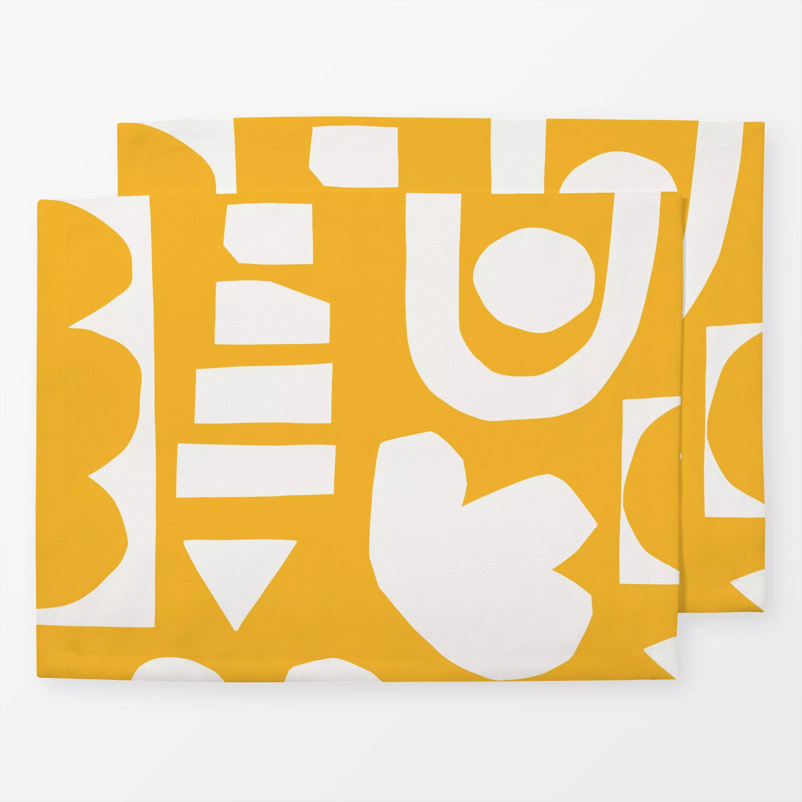 Tischset Mustard Mix of Shapes, gemustert, von Lisa Jasmin Bauer