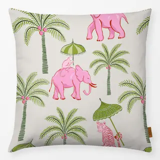 Kissen pink elephants with parasols