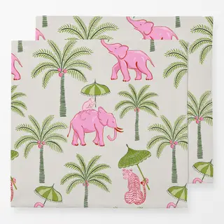 Servietten pink elephants with parasols