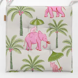 Sitzkissen pink elephants with parasols