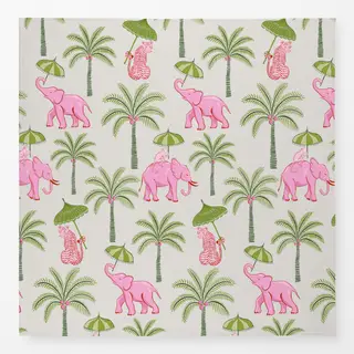 Tischdecke pink elephants with parasols