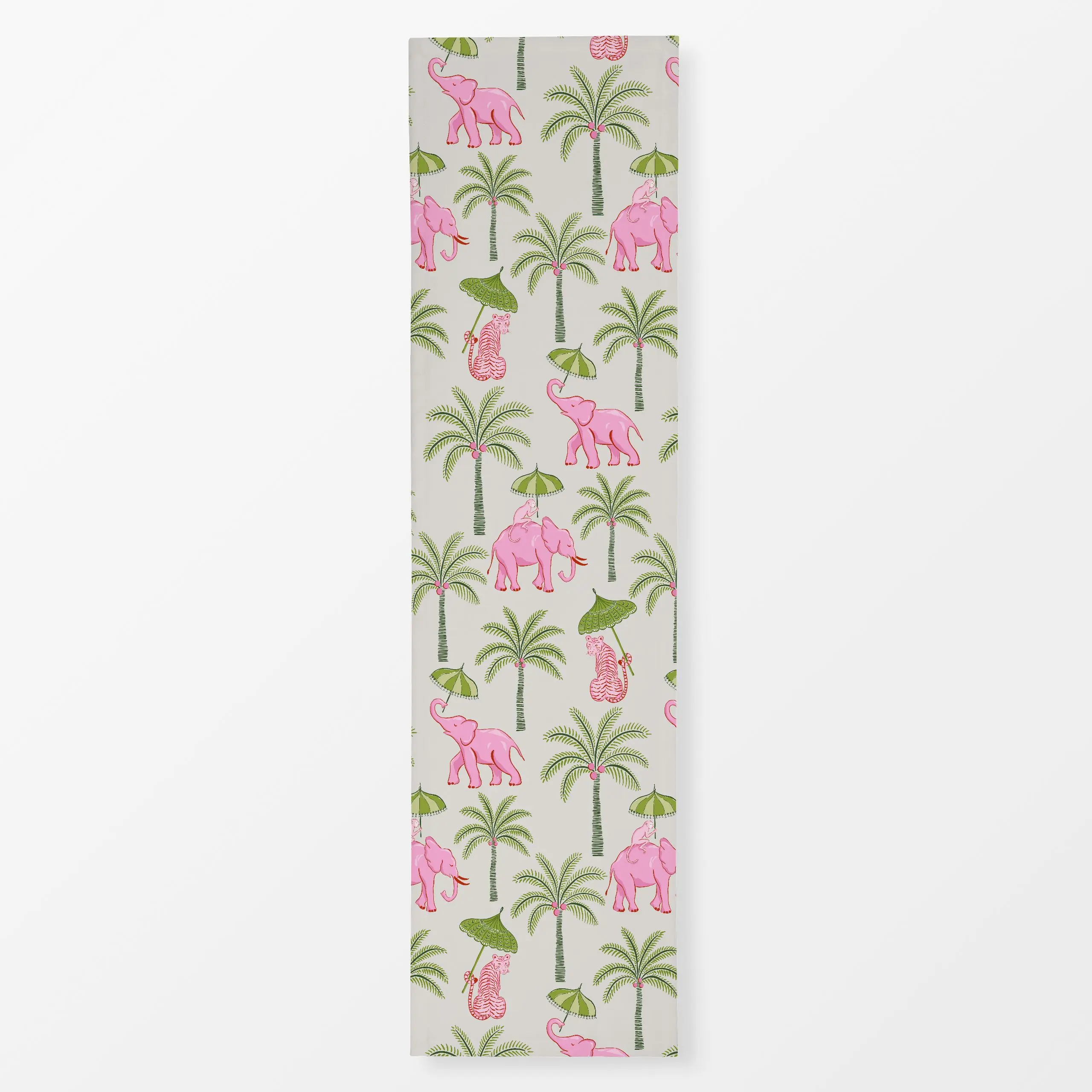 Tischläufer pink elephants with parasols - Sommer, Tiere, Safari & Dschungel - von „Vivian Hasenclever"; boho, Dschungle, Wi...
