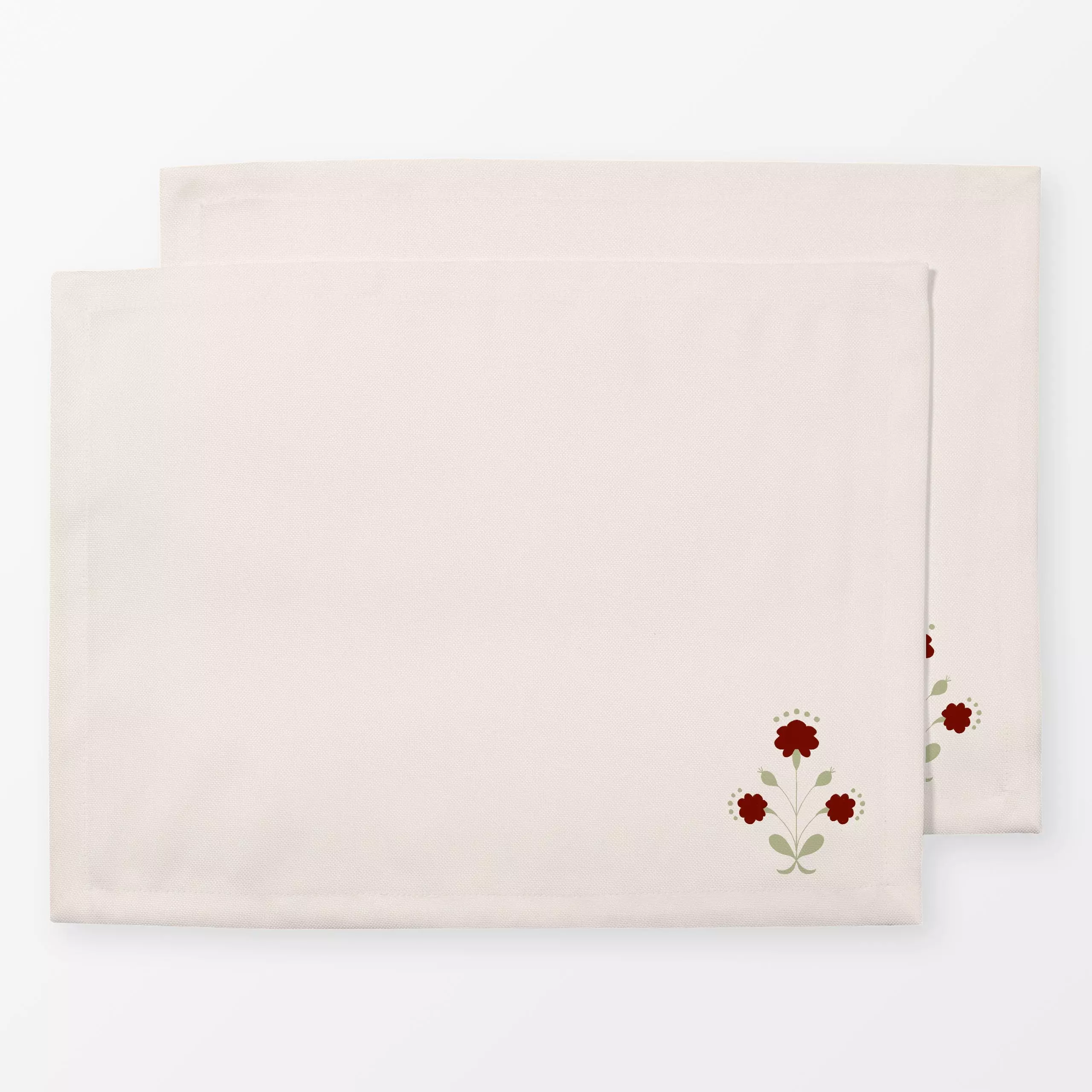 Tischset Folklore Blume Beige - Blumen & Florales, Weihnachten - von „Sophie Augustin Illustration"; Blumen, Weihnachten, we...