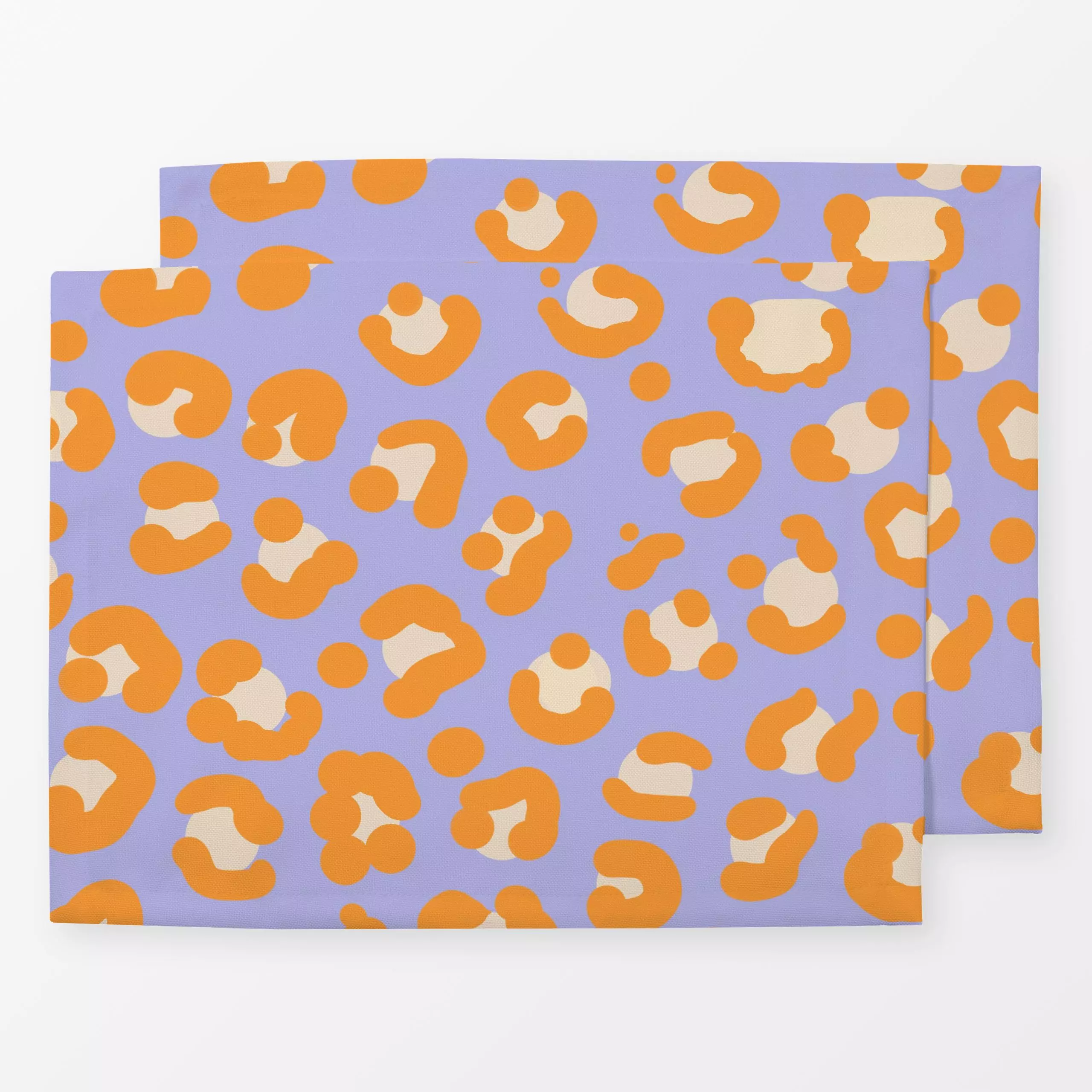 Tischset Leopardenmuster lila gelb - Tiere, Symbole & Muster - von „Julia Reyelt"; Leo, Leopard, fun, colourblocking, trendy...