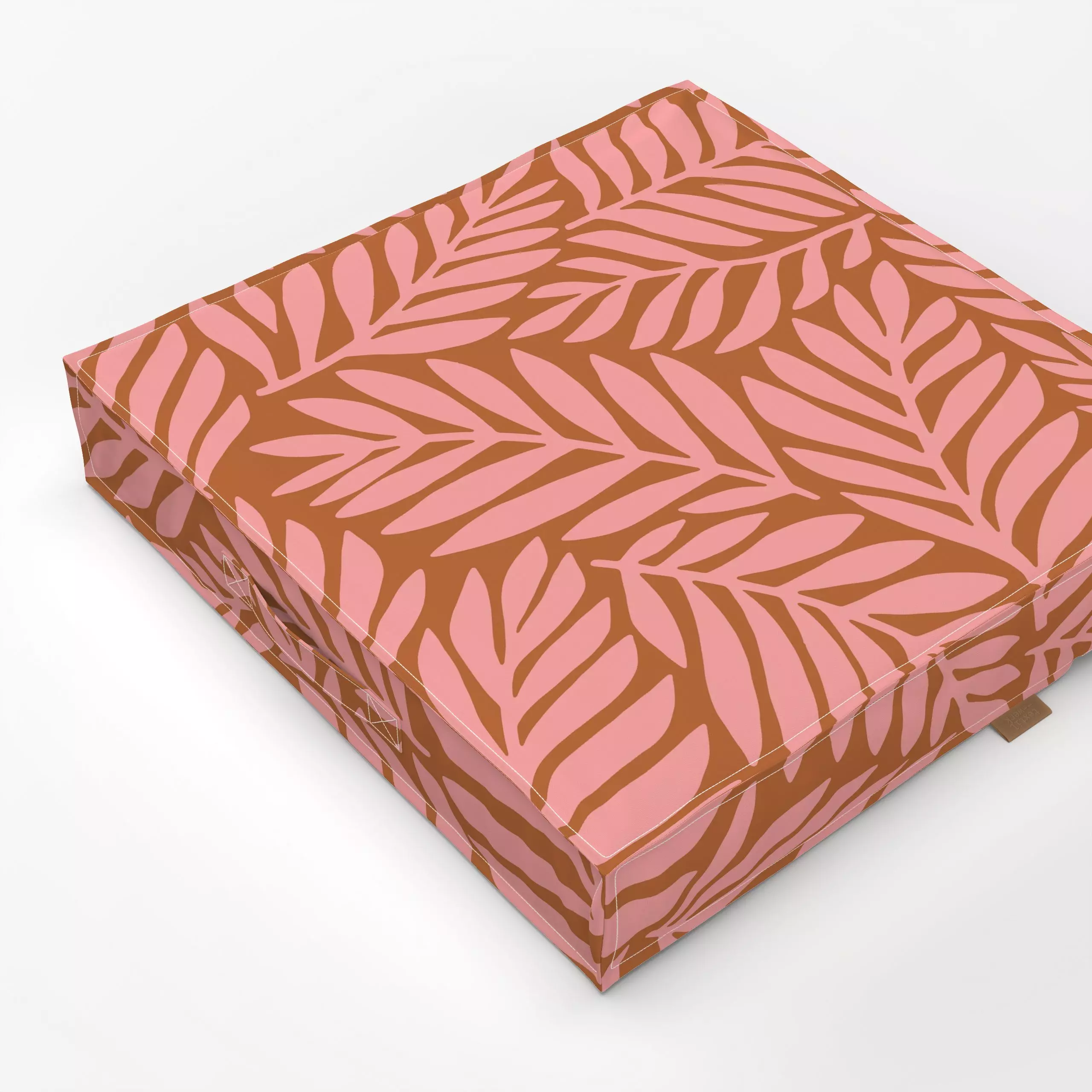 Bodenkissen Palmenblätter Braun Peach - Blumen & Florales, Pflanzen & Botanik - von „Studio Kesse"; Blatt, Blätter, Pflanzen...
