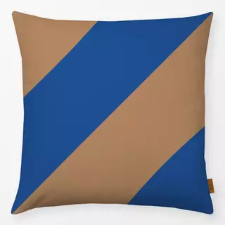 Kissen Diagonale Streifen Braun&Blau