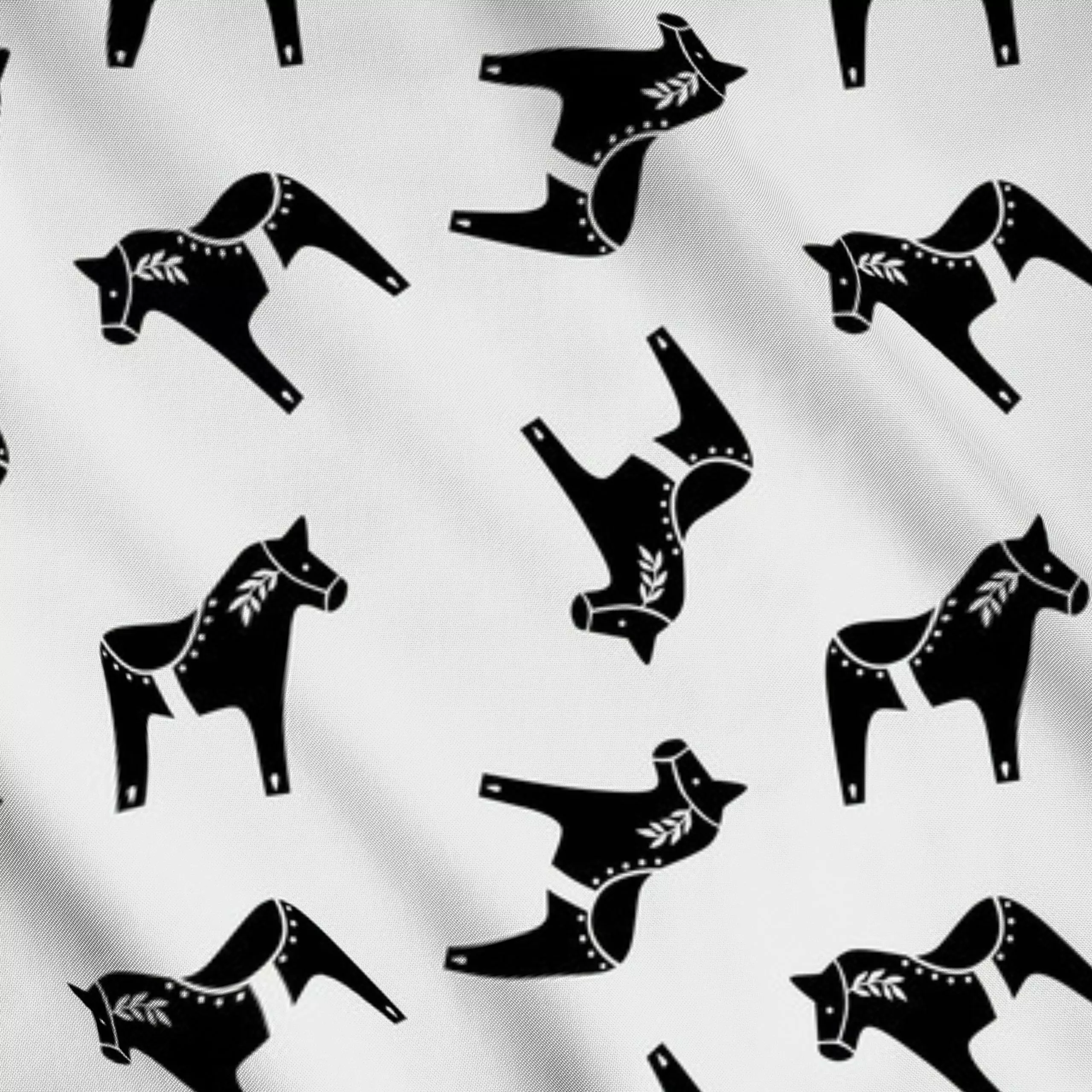 Meterware Muster Dalapferd Schwarz - Weihnachten, Winter - von „Kerstin Ax"; Muster, schwarz, skandinavisch, Weihnachten, Wi...