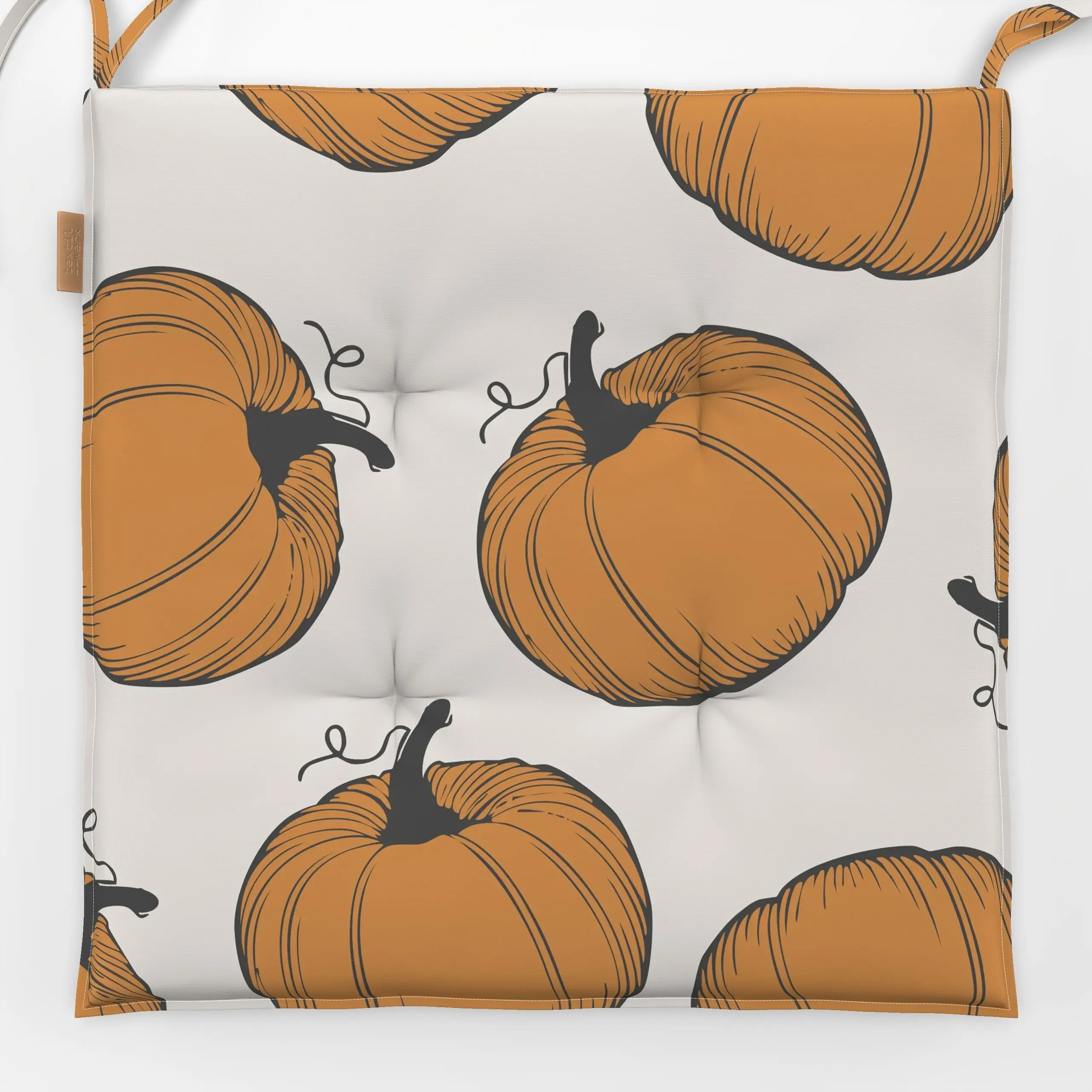 Sitzkissen Kürbisorange - Herbst, Gemüse - von „Sara Maria"; Frucht, Herbst, herbstlich, Halloween, Pumpkin, Kurbis, herbstk...