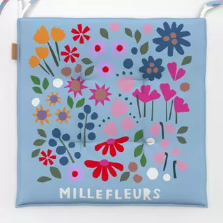 Sitzkissen Millefleurs hellblau