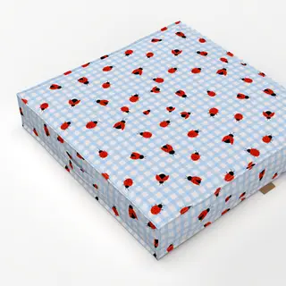 Bodenkissen Marienkäfer Kariert Blau