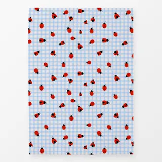 Geschirrtücher Marienkäfer Kariert Blau