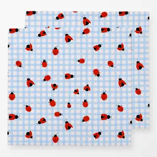 Servietten Marienkäfer Kariert Blau