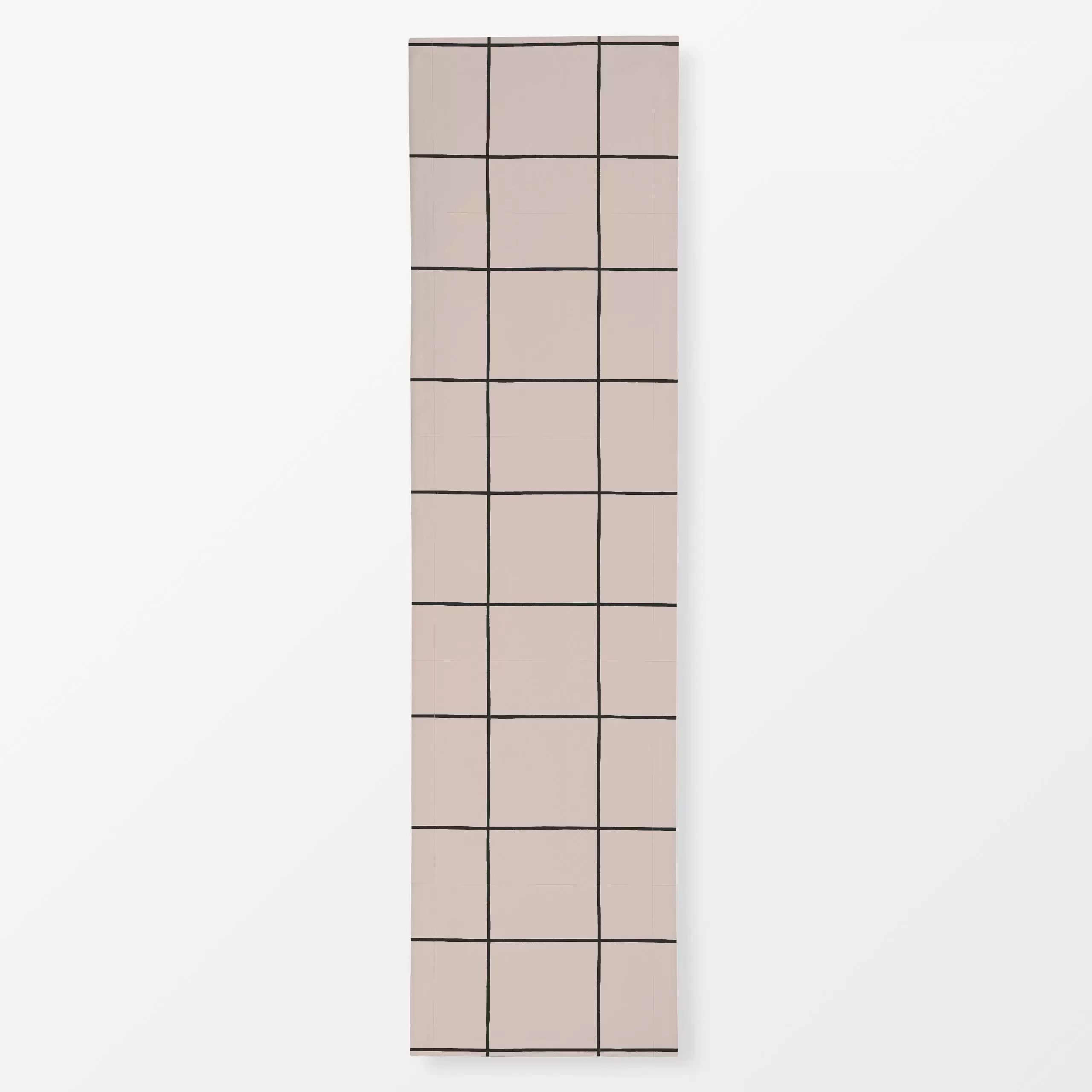 Tischläufer Minimal Karo Schwarz Beige - Symbole & Muster - von „Studio Kesse"; Linien, Karo, Herbst, Scandi, landhaus, klas...
