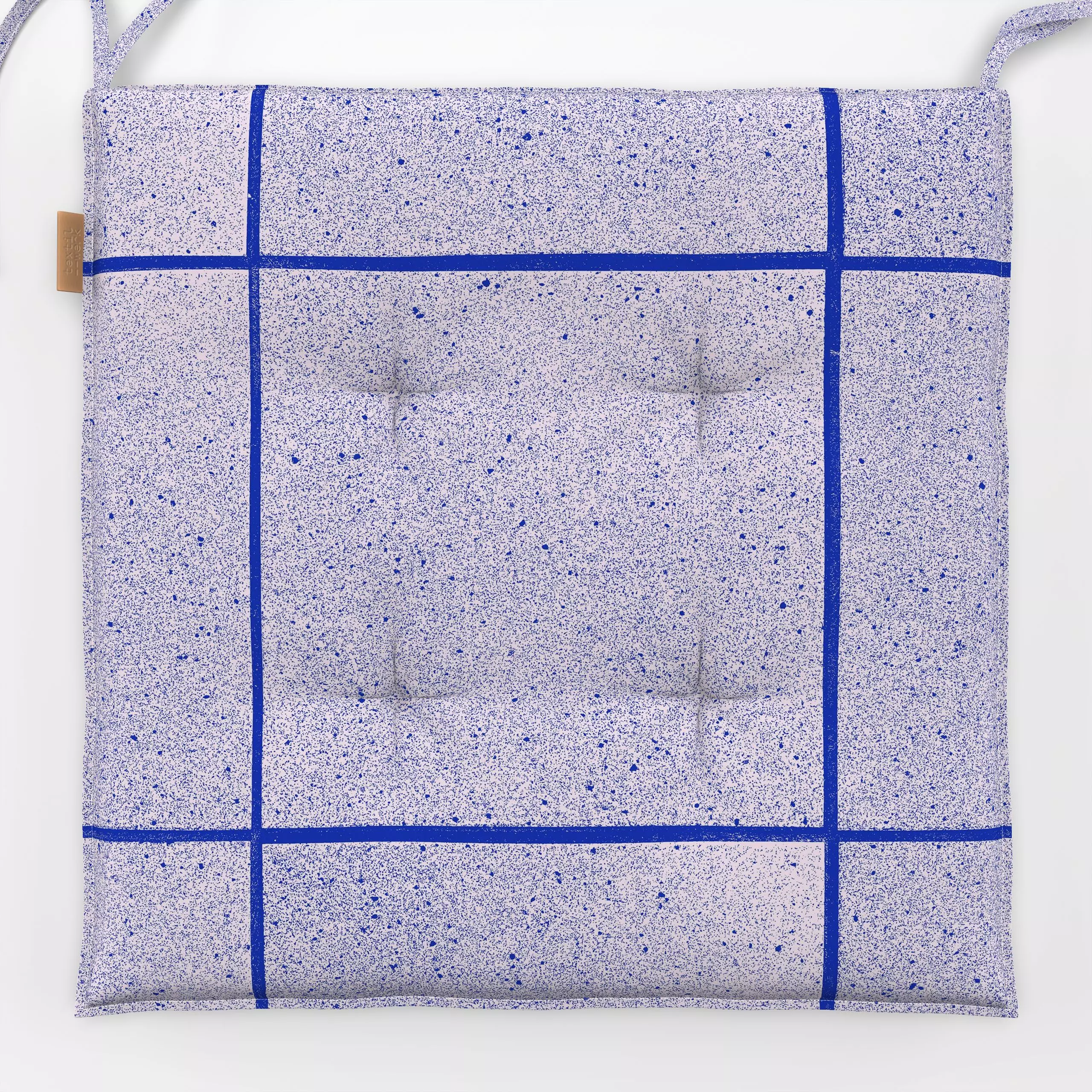 Sitzkissen SUN TILES - Symbole & Muster - von „Julia Schumacher"; Karo, pool, swimmingpool, Karos, kariert, Sprenkel, julias...