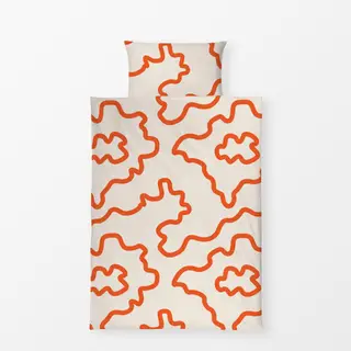 Bettwäsche Abstract Wavy Lines orange