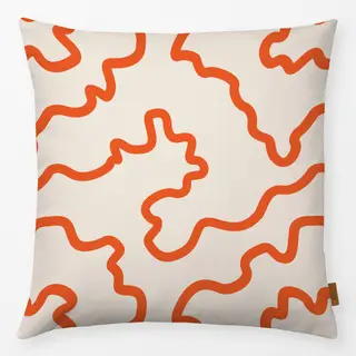 Kissen Abstract Wavy Lines orange