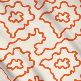 Meterware Abstract Wavy Lines orange